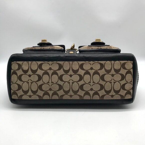 Coach Dark Brown and Khaki Canvas 65th Anniversary Legacy Shoulder Bag  11143 - Picture 5 of 11